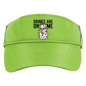 Drinks Are On Me Snowman Funny Christmas Adult Drive Performance Visor