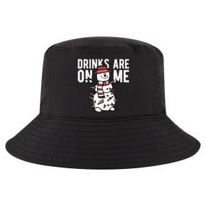 Drinks Are On Me Snowman Funny Christmas Cool Comfort Performance Bucket Hat