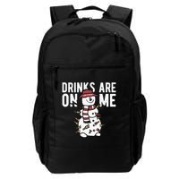 Drinks Are On Me Snowman Funny Christmas Backpack