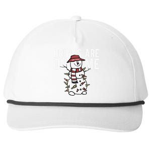 Drinks Are On Me Snowman Funny Christmas Snapback Five-Panel Rope Hat