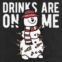 Drinks Are On Me Snowman Funny Christmas Large Microfiber Waffle Golf Towel