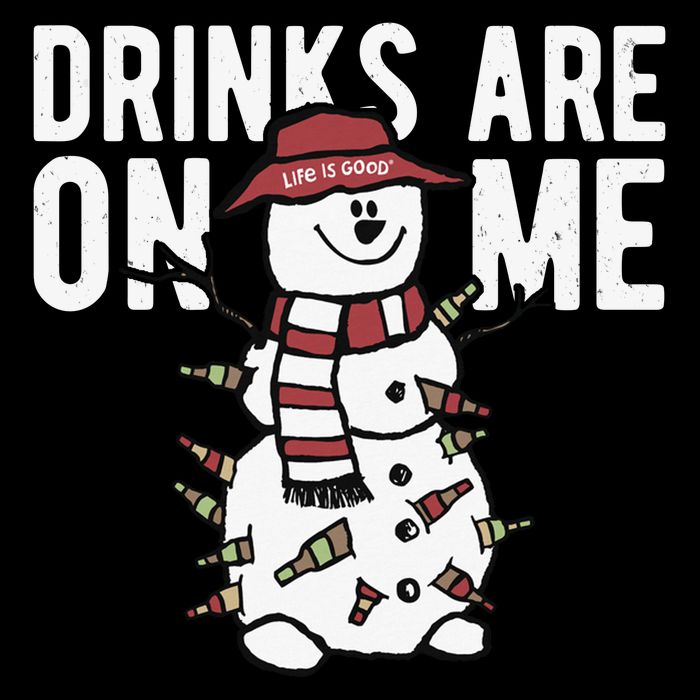 Drinks Are On Me Snowman Funny Christmas Wool Snapback Cap