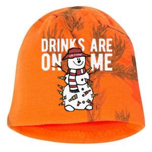 Drinks Are On Me Snowman Funny Christmas Kati - Camo Knit Beanie