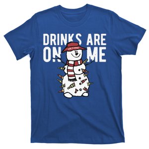 Drinks Are On Me Snowman Funny Christmas T-Shirt