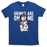 Drinks Are On Me Snowman Funny Christmas T-Shirt