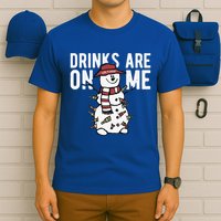 Drinks Are On Me Snowman Funny Christmas T-Shirt