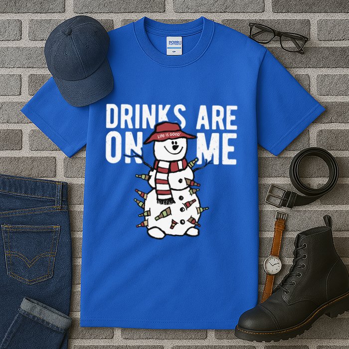 Drinks Are On Me Snowman Funny Christmas Tall T-Shirt