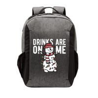 Drinks Are On Me Snowman Funny Christmas Vector Backpack