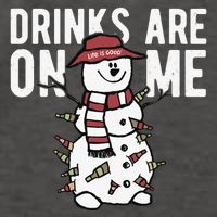 Drinks Are On Me Snowman Funny Christmas Vector Backpack