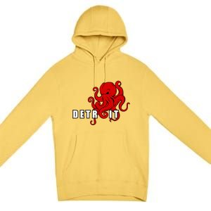 Detroit Adult Octopus Hockey Kraken Downtown Motor City Cute Gift Gift Premium Pullover Hoodie