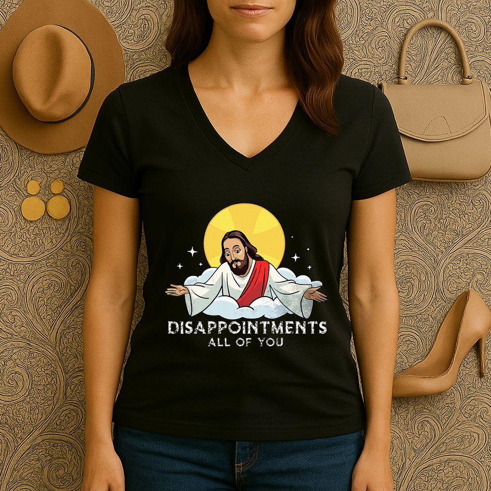 Disappointments All Of You Jesus God Sarcastic Humor Women's V-Neck T-Shirt
