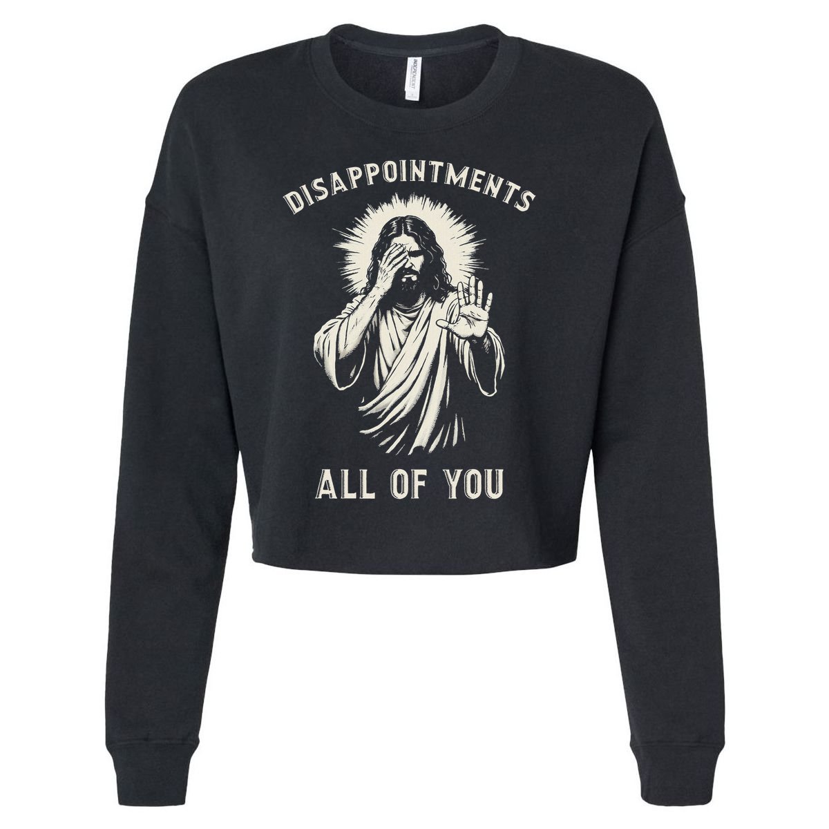 Disappointments All Of You Funny Sarcastic Jesus Christian Cropped Pullover Crew