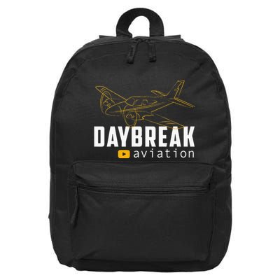 Daybreak Aviation Outline Airplane 16 in Basic Backpack