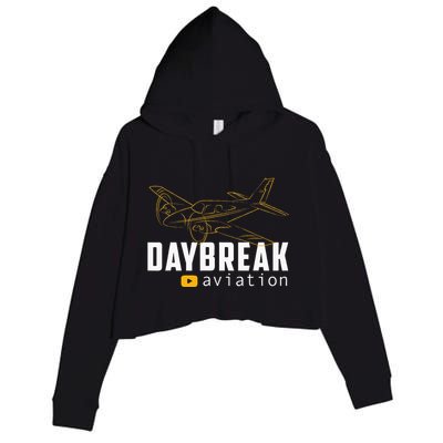 Daybreak Aviation Outline Airplane Crop Fleece Hoodie