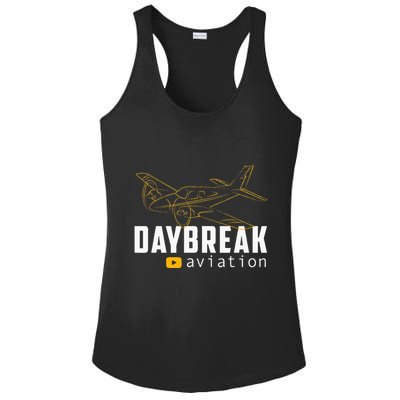 Daybreak Aviation Outline Airplane Ladies PosiCharge Competitor Racerback Tank