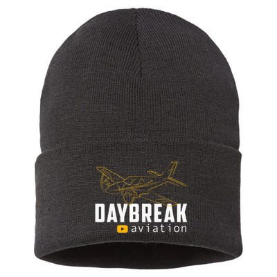 Daybreak Aviation Outline Airplane Sustainable Knit Beanie
