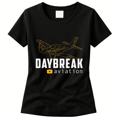 Daybreak Aviation Outline Airplane Womens T-Shirt