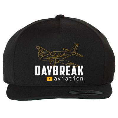 Daybreak Aviation Outline Airplane Wool Snapback Cap