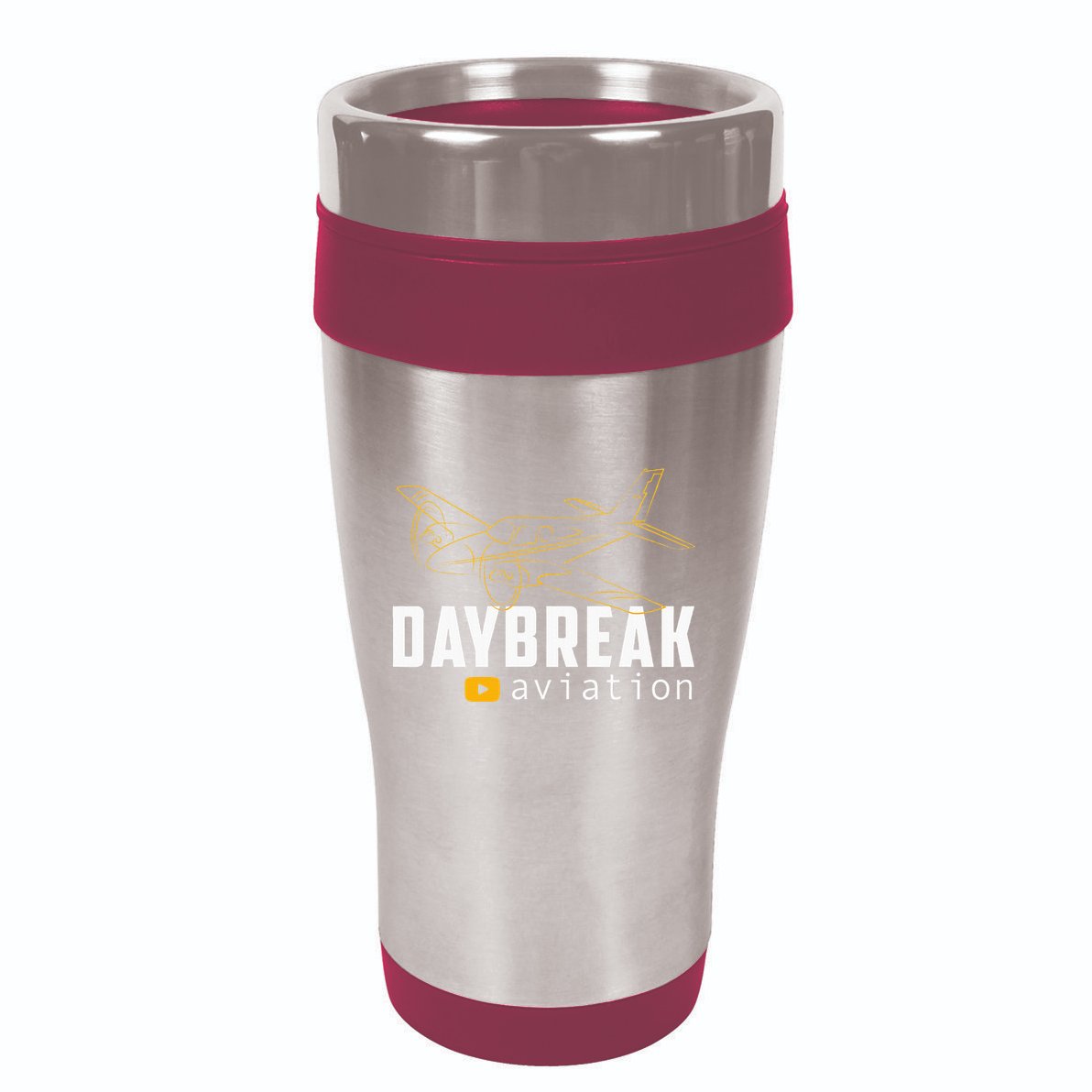Daybreak Aviation Outline Airplane 16oz Travel Tumbler