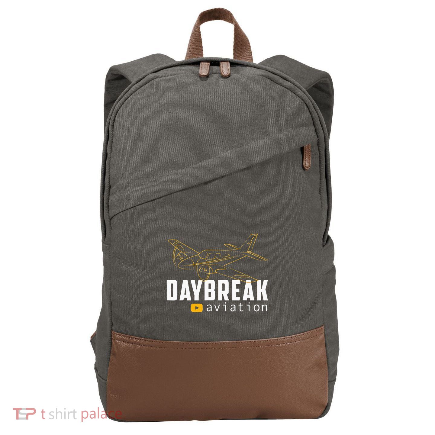 Daybreak Aviation Outline Airplane Cotton Canvas Backpack