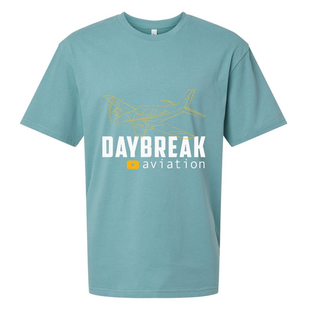 Daybreak Aviation Outline Airplane Sueded Cloud Jersey T-Shirt