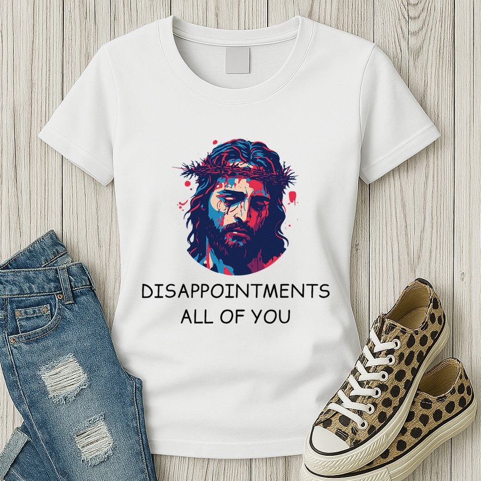 Disappointments All Of You Jesus Funny Sarcastic Christian Womens T-Shirt