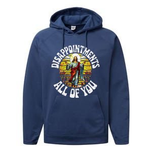 Disappointed All Of You Funny Jesus Meme Christian Religion Performance Fleece Hoodie