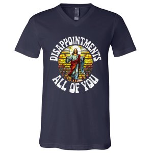 Disappointed All Of You Funny Jesus Meme Christian Religion V-Neck T-Shirt