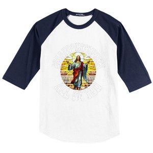 Disappointed All Of You Funny Jesus Meme Christian Religion Baseball Sleeve Shirt