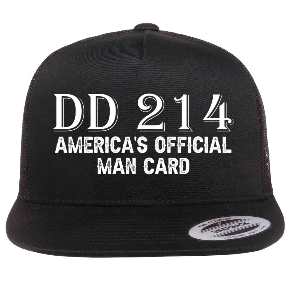 Dd214 Americas Officially Man Card Flat Bill Trucker Hat