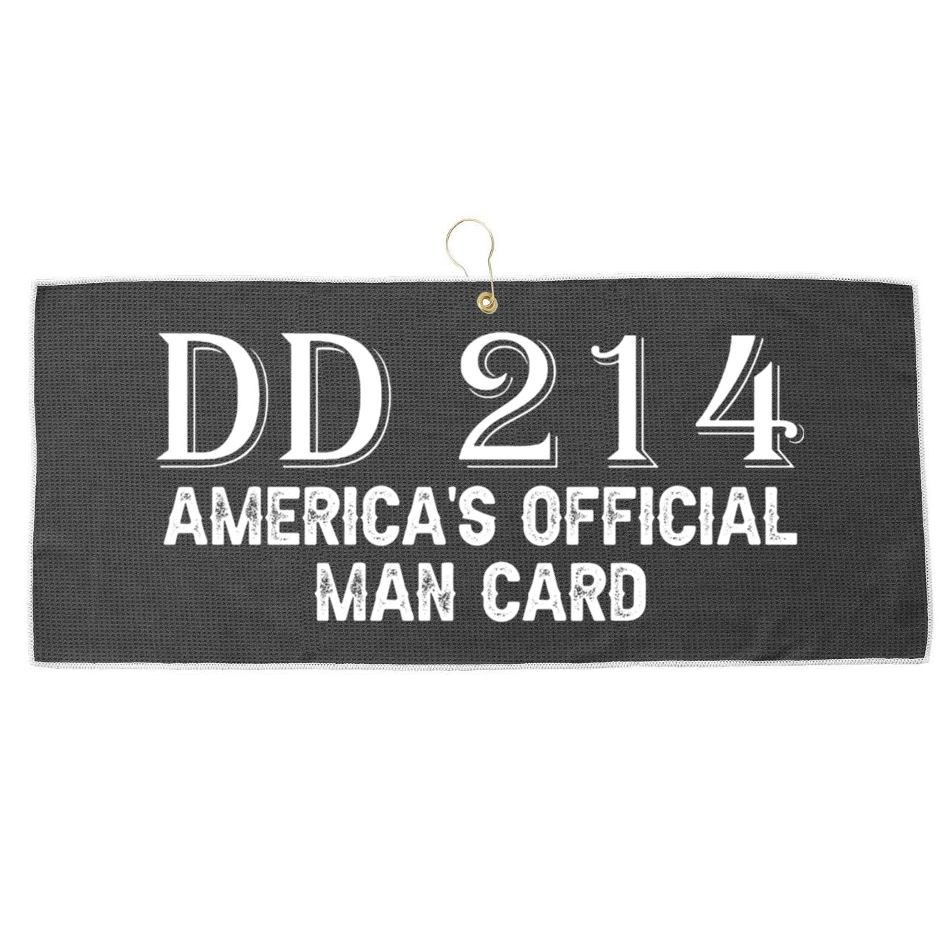 Dd214 Americas Officially Man Card Large Microfiber Waffle Golf Towel