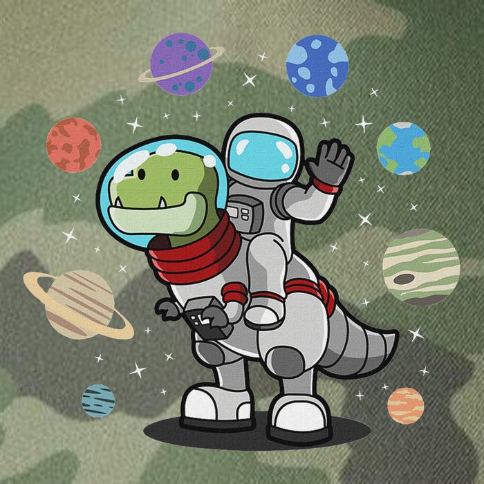 Dinosaur Astronaut & Planets Space & Dino Space Legacy Tie Dye Trucker Hat