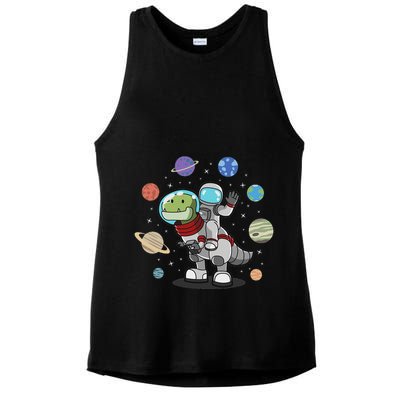 Dinosaur Astronaut & Planets Space & Dino Space Ladies PosiCharge Tri-Blend Wicking Tank