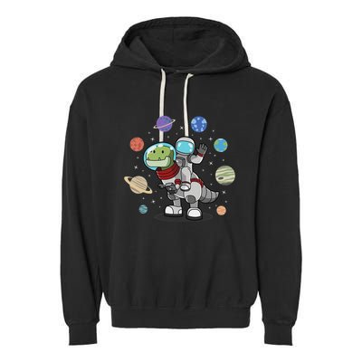 Dinosaur Astronaut & Planets Space & Dino Space Garment-Dyed Fleece Hoodie