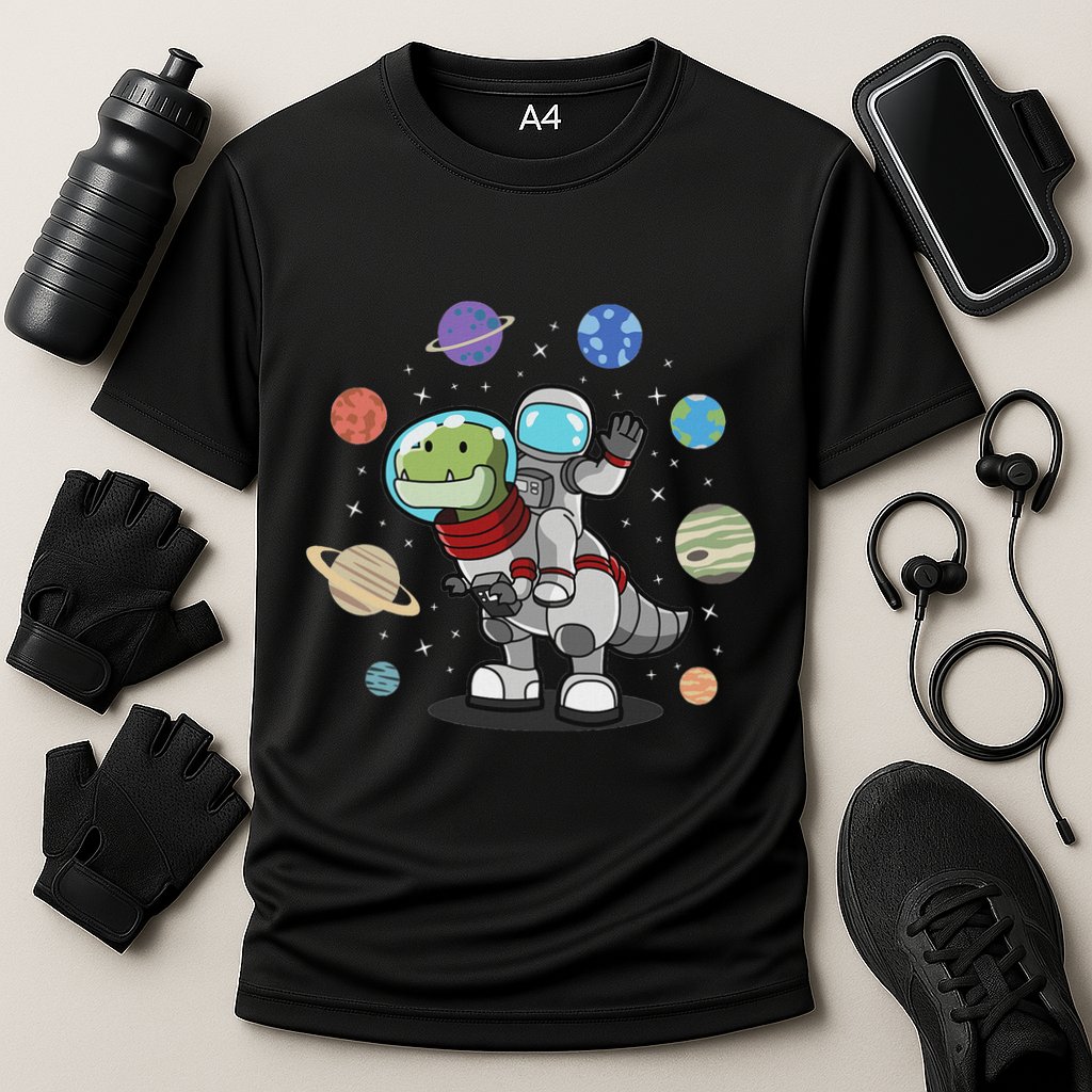 Dinosaur Astronaut & Planets Space & Dino Space Performance Shirt