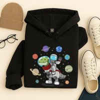 Dinosaur Astronaut & Planets Space & Dino Space Hoodie
