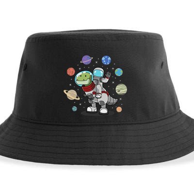 Dinosaur Astronaut & Planets Space & Dino Space Sustainable Bucket Hat