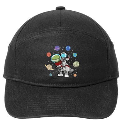 Dinosaur Astronaut & Planets Space & Dino Space 7-Panel Snapback Hat