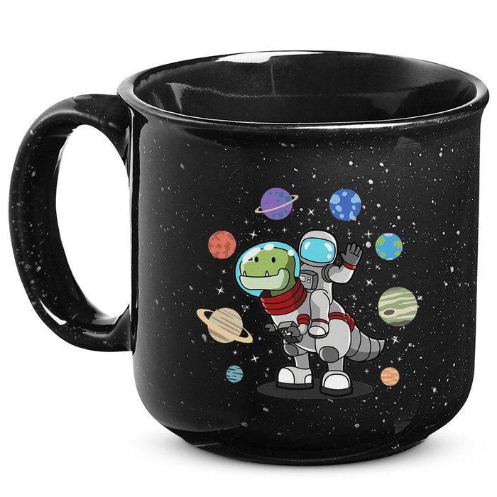 Dinosaur Astronaut & Planets Space & Dino Space 15oz Campfire Ceramic Mug