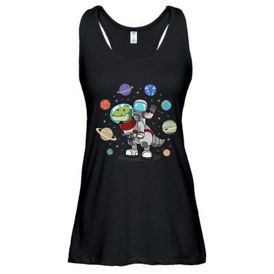 Dinosaur Astronaut & Planets Space & Dino Space Ladies Essential Flowy Tank