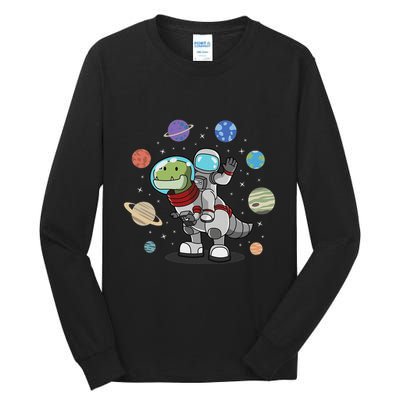 Dinosaur Astronaut & Planets Space & Dino Space Tall Long Sleeve T-Shirt