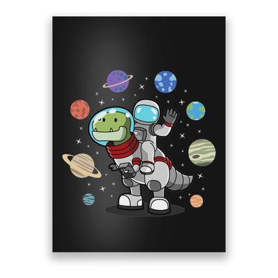 Dinosaur Astronaut & Planets Space & Dino Space Poster