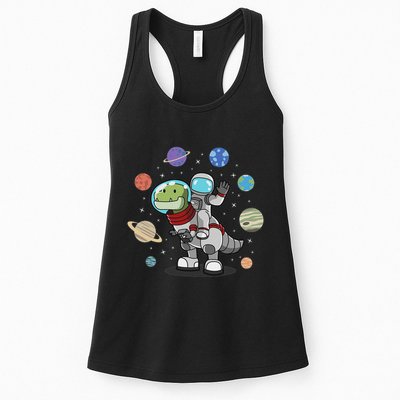 Dinosaur Astronaut & Planets Space & Dino Space Womens Tank Top