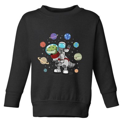 Dinosaur Astronaut & Planets Space & Dino Space Toddler Sweatshirt