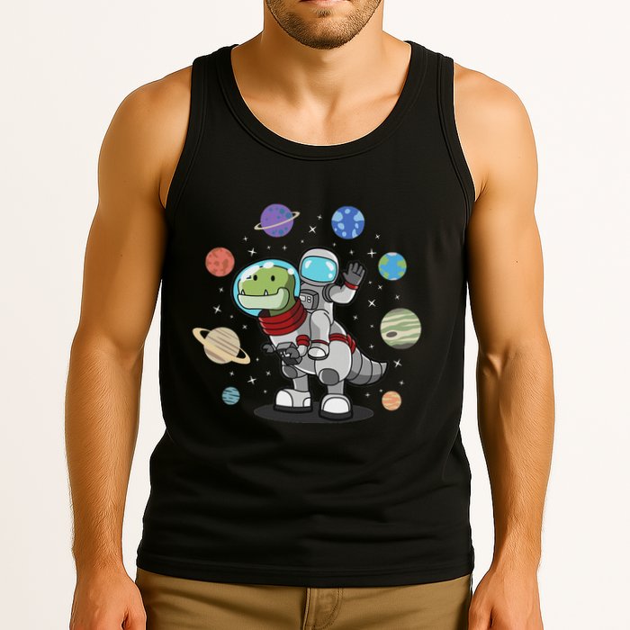 Dinosaur Astronaut & Planets Space & Dino Space Tank Top