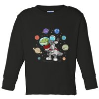 Dinosaur Astronaut & Planets Space & Dino Space Toddler Long Sleeve Shirt