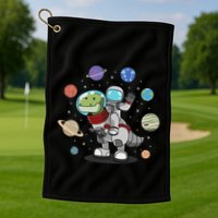 Dinosaur Astronaut & Planets Space & Dino Space Golf Towel