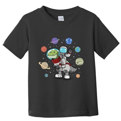 Dinosaur Astronaut & Planets Space & Dino Space Toddler T-Shirt