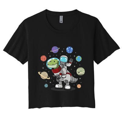Dinosaur Astronaut & Planets Space & Dino Space Crop Top