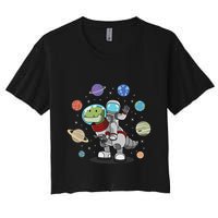 Dinosaur Astronaut & Planets Space & Dino Space Crop Top